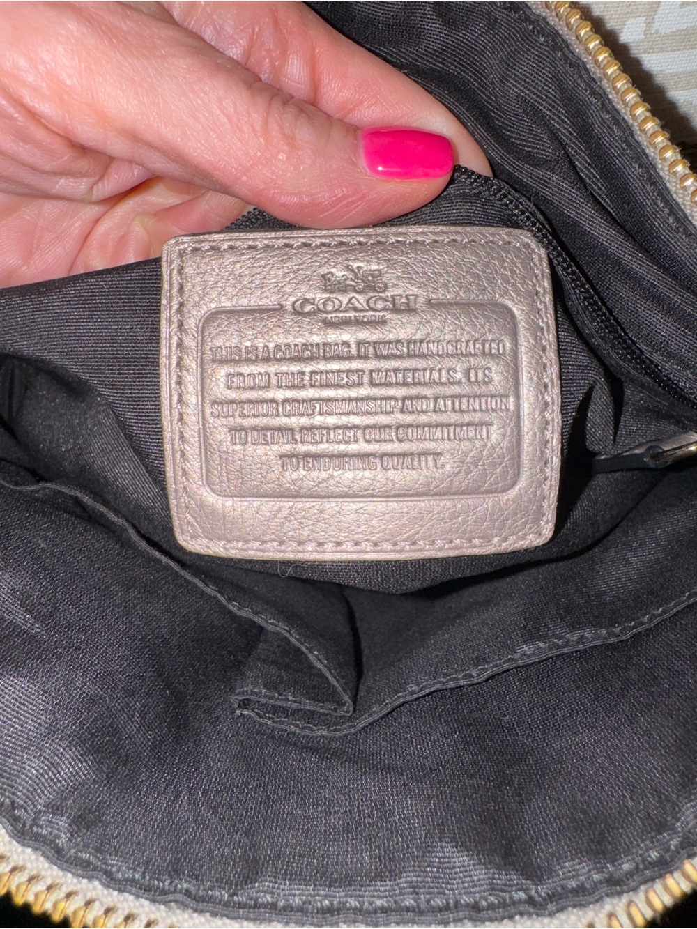 Coach Kelsey Satchel Metallic Pebbled Leather Tote - Silver - Picture 6 of 6